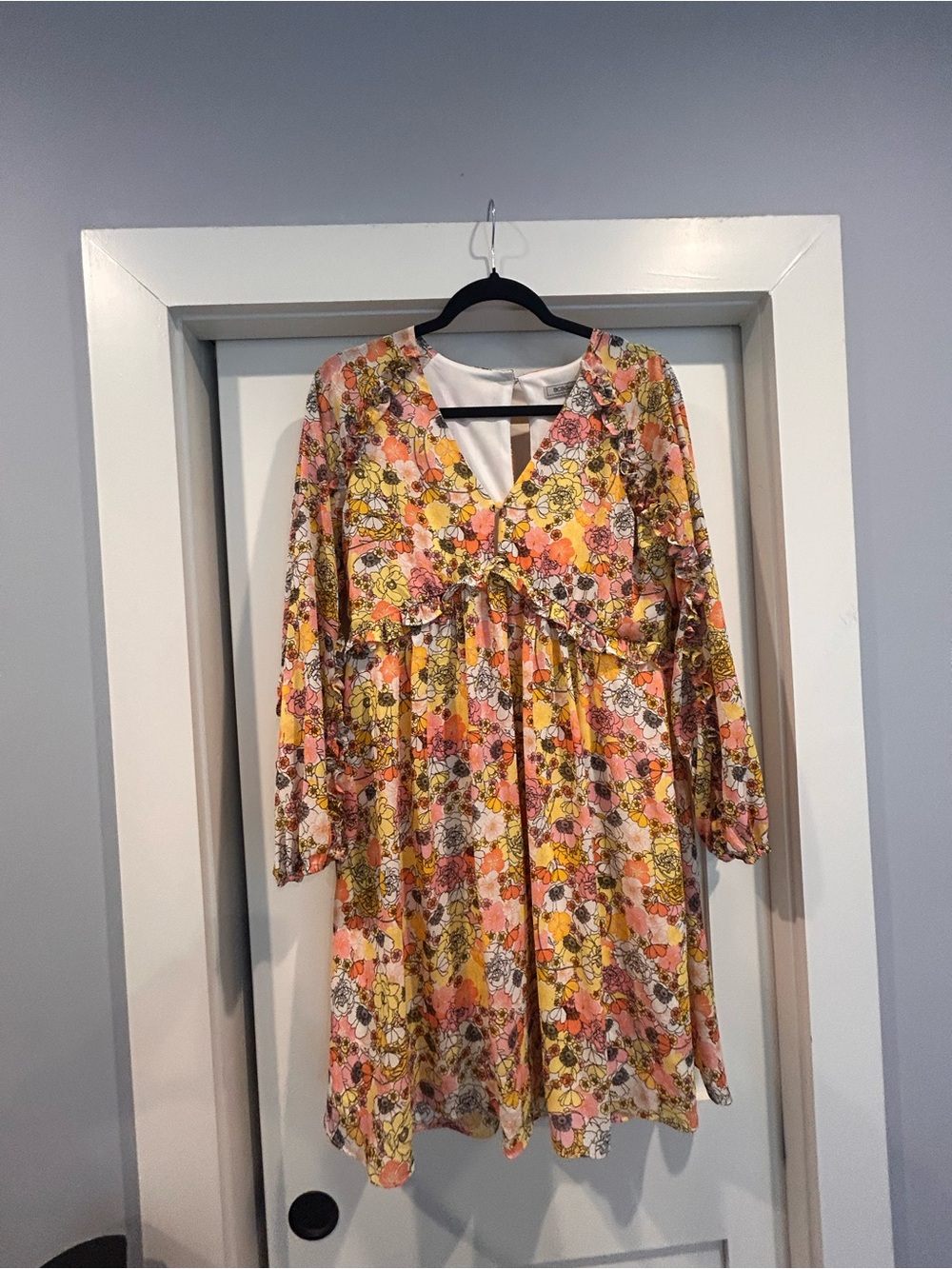 BCBGeneration Floral Print Dress in Yellow, Pink, Orange